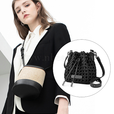 Elite PU Leather Bag Straps with Rivet & PU Leather Bottom for Knitting Bag(FIND-PH0004-75)-3