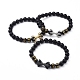 Natural Black Agate(Dyed) Beads Stretch Bracelets(BJEW-JB04801)-1