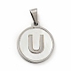 304 Stainless Steel with White Shell Pendants(STAS-G268-01U-P)-2