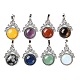 Natural & Synthetic Mixed Gemstone Pendants(G-P498-01P)-2