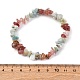 bracelets extensibles en copeaux de quartz d'amazonite naturelle et de fraise(BJEW-JB04490-04)-5