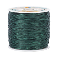 Elite 1 Roll Round Waxed Polyester Cords, Twisted Cord, Dark Green, 0.5mm, about 115.92 yards(106m)/roll(YC-PH0002-44E)