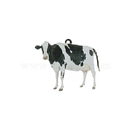 Cute Simulation Animal Opaque  Acrylic Pendants, Cattle, 35x26.5x3mm, Hole: 1.2mm, 10pcs/bag(SACR-P017-01D)