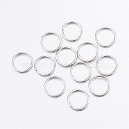 304 Stainless Steel Open Jump Rings, Stainless Steel Color, 13x1.5mm, Inner Diameter: 10mm(STAS-P151-01)