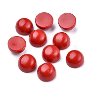 Synthetic Coral Cabochons, Half Round, 6x3~3.5mm(X-G-P393-R65-6MM)