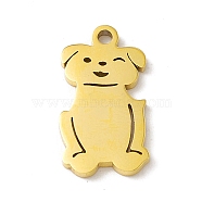 Ion Plating(IP) 304 Stainless Steel Pendants, Dog Charm, Golden, 18x10x1.3mm, Hole: 1.5mm(STAS-G297-13G)