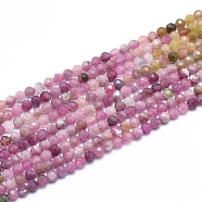 Natural Tourmaline Beads Strands, Faceted, Round, 3.5mm, Hole: 0.7mm, about 115pcs/strand, 15.55 inch(39.5cm)(G-G823-10-3.5mm)