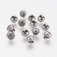 CCB Plastic Charms, Round, Antique Silver, 8x8mm, Hole: 2mm(CCB-P004-24AS)