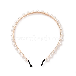 Plastic Imitation Pearls Hair Bands, Bridal Hair Bands Party Wedding Hair Accessories for Women Girls, White, 140mm(OHAR-PW0007-19H)