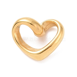 Ion Plating(IP) 304 Stainless Steel Linking Rings, Twisted Heart, Golden, 13x16x7mm, Inner Diameter: 3.5x11mm(STAS-G276-01G)