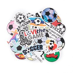Waterproof Self Adhesive Paper Stickers, for Suitcase, Skateboard, Refrigerator, Helmet, Mobile Phone Shell, Football Pattern, 21~75x24~77x0.2mm, about 100pcs/bag(DIY-F108-10)