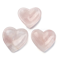 Natural Rose Quartz Bowl, Home Decoration, Heart, 75.5~87x82~85.5x24~30mm, Inner Diameter: 44.5~55x65.5~69mm(DJEW-C010-03C)