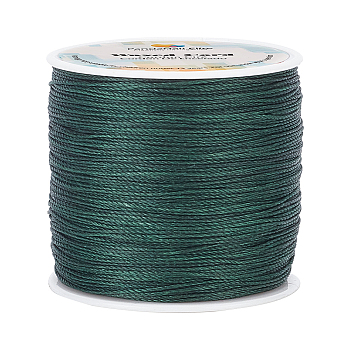 Elite 1 Roll Round Waxed Polyester Cords, Twisted Cord, Dark Green, 0.5mm, about 115.92 yards(106m)/roll