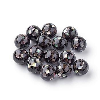 Natural Black Lip Shell Beads, Round, Black, 10~10.5mm, Hole: 1mm