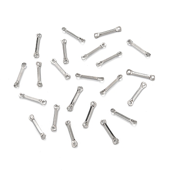 304 Stainless Steel Link Connectors, Stainless Steel Color, 11x2x1mm, Hole: 0.8mm