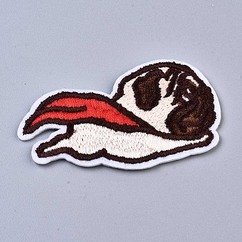 Flying Dog Appliques, Computerized Embroidery Cloth Iron on/Sew on Patches, Costume Accessories, Linen, 36x66.5x2mm