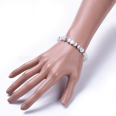 perles oeil de chat stretch bracelets(BJEW-JB04401-01)-3
