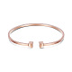 SHEGRACE Simple Design Real Rose Gold Plated Cuff Bangle(JB248A)-1