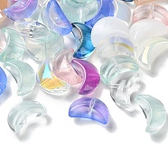 Transparent Glass Beads, Crescent Moon, Mixed Color, 14x9x6.5mm, Hole: 1.2mm(GLAA-O023-11)