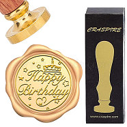 Brass Wax Seal Stamp with Rosewood Handle, for DIY Scrapbooking, Word, 25mm(AJEW-WH0412-0262)