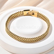 Brass Wheat Chain Bracelets for Women Men, Real 18K Gold Plated, 8 inch(20.2cm)(KK-P292-22G)