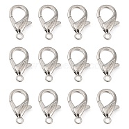 Zinc Alloy Lobster Claw Clasps, Platinum, 30x17x6mm, Hole: 3mm(PALLOY-D008-P)