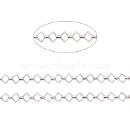 304 Stainless Steel Rhombus & Oval Link Chains, Unwelded, Stainless Steel Color, Rhombus: 13.5x13.5x1.5mm, Link: 7x5x2mm(CHS-F017-04P)