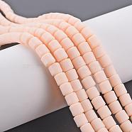 Polymer Clay Bead Strands, Column, Misty Rose, 5~7x6mm, Hole: 1.5~2mm, about 61~69pcs/strand, 15.74 inch(CLAY-T001-C57)