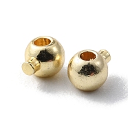 Brass Crimp Beads, Round, Golden, 4x3.5x3mm, Hole: 1.2mm(KK-WH0031-33G)