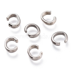 Tarnish Resistant 201 Stainless Steel Open Quick Link Connectors, Round, Stainless Steel Color, 5x6x2mm, Inner Diameter: 3mm(STAS-O137-11P-C)