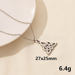 Stainless Steel Trinity Knot Pendant Necklaces, Cable Chain Necklaces for Women(NZ8633-5)