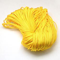 7 Inner Cores Polyester & Spandex Cord Ropes, Solid Color, for Rope Bracelets Making, Gold, 4~5mm, about 109.36 yards(100m)/bundle, 420~500g/bundle(RCP-R006-170)