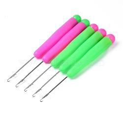 (Autumn Aesthetic Big Sale), Iron Crochet Hooks Needles, with Plastic Handle, Mixed Color, 150x15mm, Pin: 0.8mm, 5pcs/bag(TOOL-R102-19)
