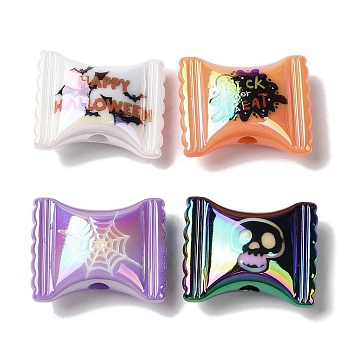 Halloween UV Plating Acrylic Beads, Iridescent, Candy, Mixed Color, 20x24.5x10mm, Hole: 3.5mm