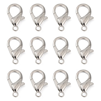 Zinc Alloy Lobster Claw Clasps, Platinum, 30x17x6mm, Hole: 3mm