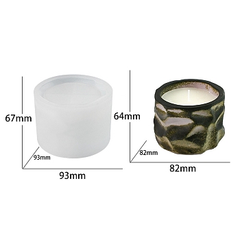 Food Grade Irregular Column DIY Silicone Candle Molds, for Candle Making, White, 9.3x6.7cm