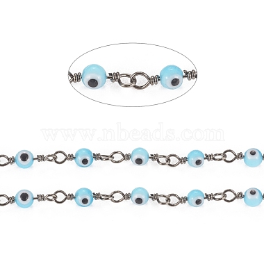Light Sky Blue Lampwork Handmade Chains Chain