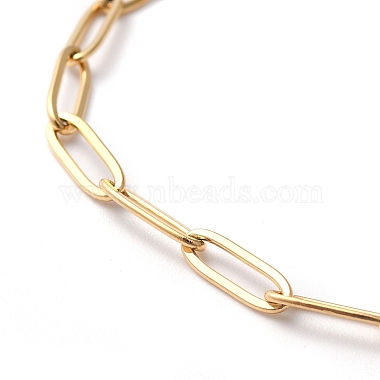 Ion Plating(IP) 304 Stainless Steel Paperclip Chain Bracelets(BJEW-O186-02G)-3