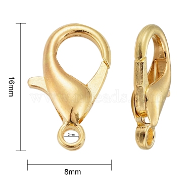 Golden Tone Zinc Alloy Lobster Claw Clasps(X-E106-G-NF)-4