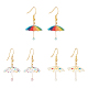 3 Pairs 3 Colors 3D Umbrella Acrylic Dangle Earrings(EJEW-AN0002-97)-1