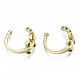 Brass Micro Pave Cubic Zirconia Cuff Earrings(EJEW-S201-235B-G-NR)-2