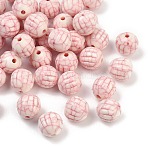 Acrylic Imitation Turquoise Beads, Tortoise, Round, Red, 10mm, Hole: 1.8mm, about 943pcs/500g(OACR-S047-02)