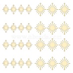 70Pcs 2 Styles Brass Sun Link Connectors, Long-Lasting Plated, Golden, 18~27x13.5~22.5x0.5mm, Hole: 1.2~1.4mm(KK-WR0001-80)