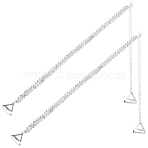 Iron Bra Straps, Adjustable Bra Strap Holder, with Resin Rhinestone, Platinum, 467x9.5mm(DIY-WH20013-76P)