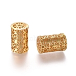 Hollow Brass Beads, Cadmium Free & Lead Free, Column, Real 18K Gold Plated, 18x12mm, Hole: 2mm(KK-O125-25G)