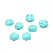 Dyed Synthetic Turquoise Gemstone Cabochons, Half Round, 20x6.5mm(G-T020-20mm-05)