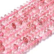 Natural Strawberry Quartz Beads Strands, Faceted, Bicone, 2.5~3x1.5~2mm, Hole: 0.5mm, about 250pcs/Strand, 14.96 inch(38cm)(G-F686-32)