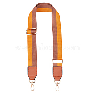 Stripe Pattern Adjustable Nylon Bag Strap, with Zinc Alloy Clasps, for Bag Replacement Accessories, Saddle Brown, 80~140x3.8cm(FIND-WH0092-40B)