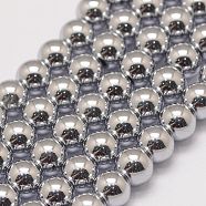 Grade AA Magnetic Synthetic Hematite Bead Strands, Round, 6mm, Hole: 1.5mm, about 73pcs/strand, 16 inch(X-G-P258-05-6mm)