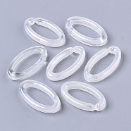 Transparent Acrylic Linking Rings, AB Color Plated, Imitation Gemstone Style, Quick Link Connectors, For Jewelry Cable Chains Making, Oval, Clear AB, 35x19x6mm, Inner Diameter: 10x25mm(PACR-R246-013)